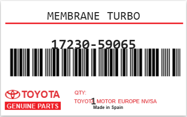 TOYOTA - 17230-59065 MEMBRANE TURBO