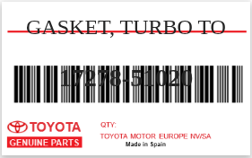 TOYOTA - 17278-51020 GASKET, TURBO TO