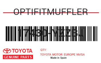 TOYOTA - 17430-YZZBJ OPTIFITMUFFLER