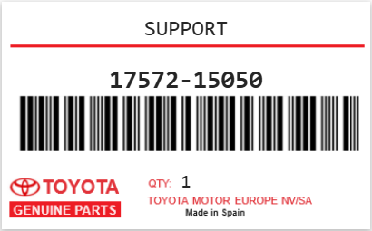 TOYOTA - 17572-15050 SUPPORT