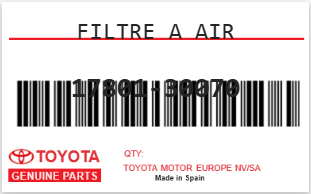 TOYOTA - 17801-30070 FILTRE A AIR