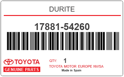 TOYOTA - 17881-54260 DURITE