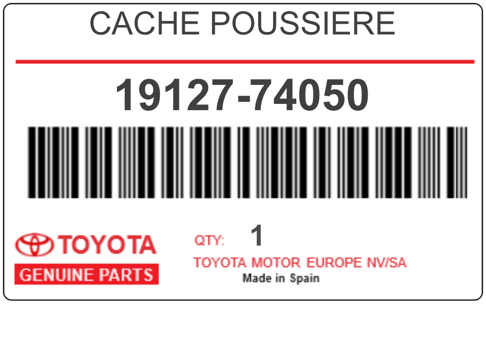 TOYOTA - 19127-74050 CACHE POUSSIERE