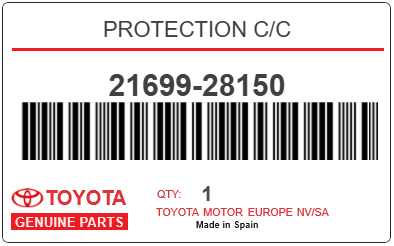 TOYOTA - 21699-28150 PROTECTION C/C