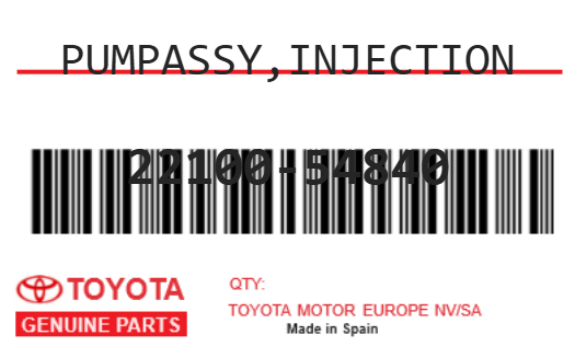 TOYOTA - 22100-54840 PUMPASSY,INJECTION