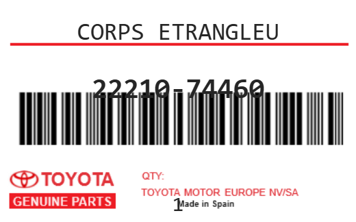 TOYOTA - 22210-74460 CORPS ETRANGLEU