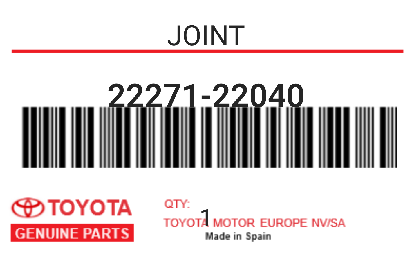 TOYOTA - 22271-22040 JOINT