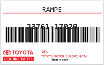 TOYOTA - 23761-17020 RAMPE