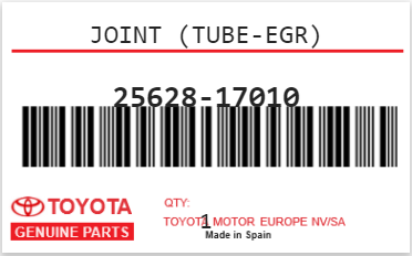 TOYOTA - 25628-17010 JOINT (tube-egr)