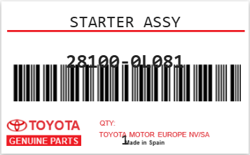 TOYOTA - 28100-0L081 DEMARREUR