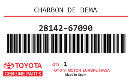 TOYOTA - 28142-67090 CHARBON DE DEMA