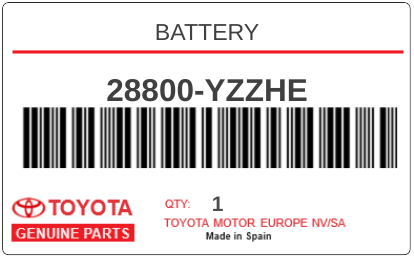 TOYOTA - 28800-YZZHE BATTERY