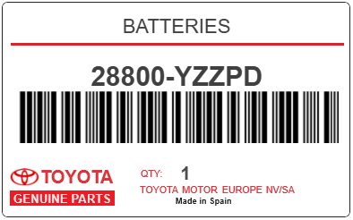 TOYOTA - 28800-YZZPD BATTERIES