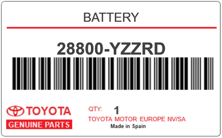 TOYOTA - 28800-YZZRD BATTERY