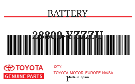 TOYOTA - 28800-YZZZU BATTERY