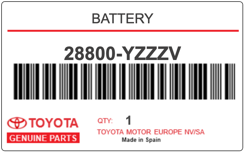 TOYOTA - 28800-YZZZV BATTERY