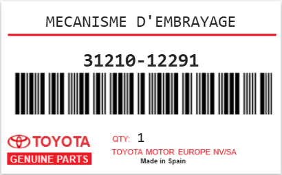 TOYOTA - 31210-12291 MECANISME D'EMBRAYAGE
