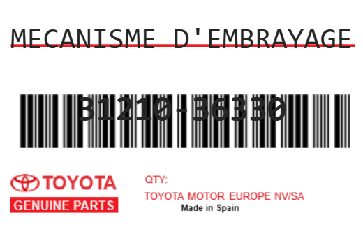 TOYOTA - 31210-36330 MECANISME D'EMBRAYAGE