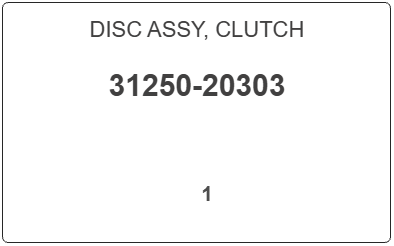TOYOTA - 31250-20303 DISC ASSY, CLUTCH
