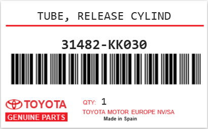 TOYOTA - 31482-KK030 TUBE, RELEASE CYLIND