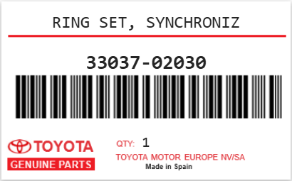 TOYOTA - 33037-02030 RING SET, SYNCHRONIZ