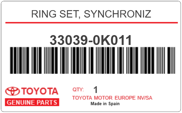 TOYOTA - 33039-0K011 REFERENCE REMPLACEE PAR: 