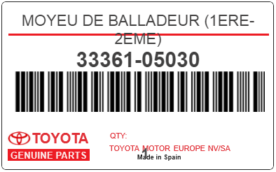TOYOTA - 33361-05030 MOYEU DE BALLADEUR (1ere-2eme)