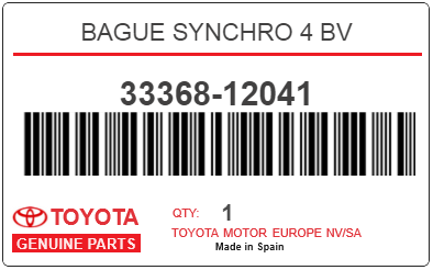 TOYOTA - 33368-12041 BAGUE SYNCHRO 4 BV
