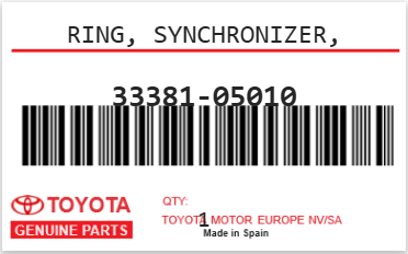 TOYOTA - 33381-05010 SYNCHRO (4ème)