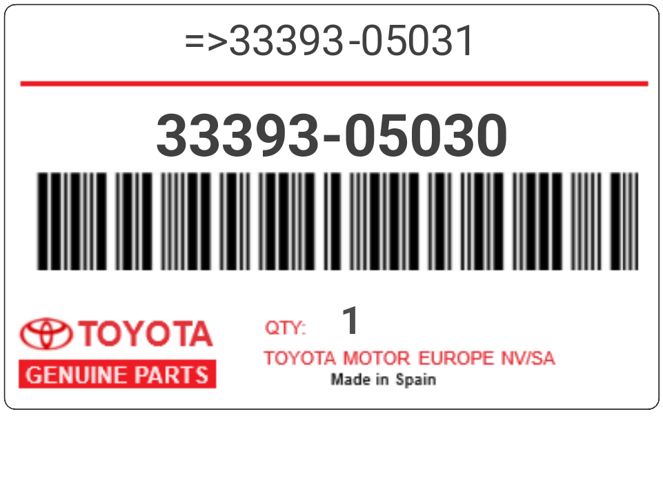 TOYOTA - 33393-05030 REFERENCE REMPLACEE PAR :