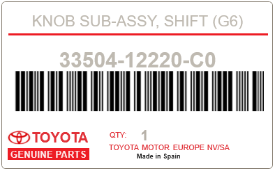 TOYOTA - 33504-12220-C0 POMMEAU CDE BV
