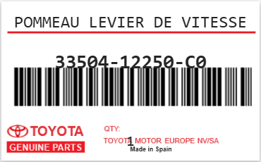 TOYOTA - 33504-12250-C0 POMMEAU LEVIER DE VITESSE