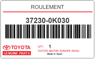 TOYOTA - 37230-0K030 ROULEMENT