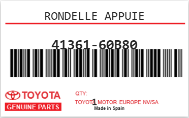 TOYOTA - 41361-60B80 RONDELLE APPUIE