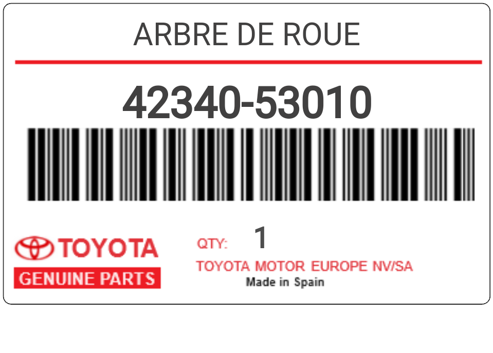 TOYOTA - 42340-53010 ARBRE DE ROUE