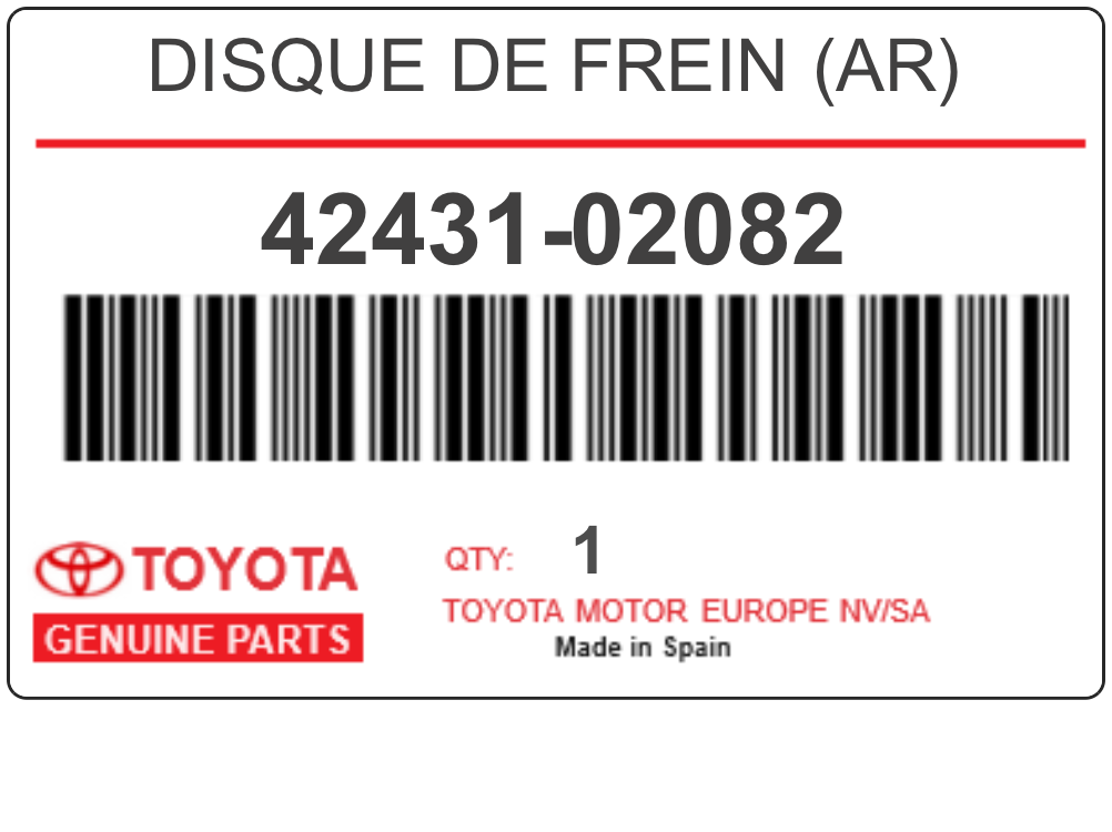 TOYOTA - 42431-02082 DISQUE DE FREIN (ar)