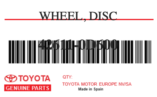 TOYOTA - 42611-0D600 WHEEL, DISC