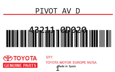 TOYOTA - 43211-0D020 PIVOT AV D