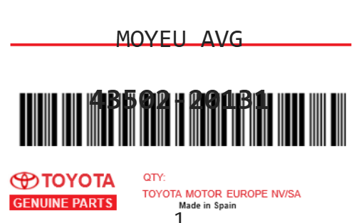 TOYOTA - 43502-20131 MOYEU AVG
