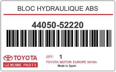 TOYOTA - 44050-52220 BLOC HYDRAULIQUE ABS