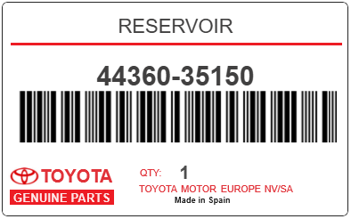 TOYOTA - 44360-35150 RESERVOIR