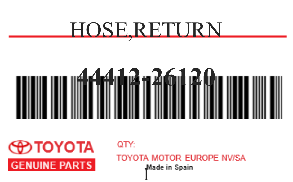 TOYOTA - 44412-26120 HOSE,RETURN
