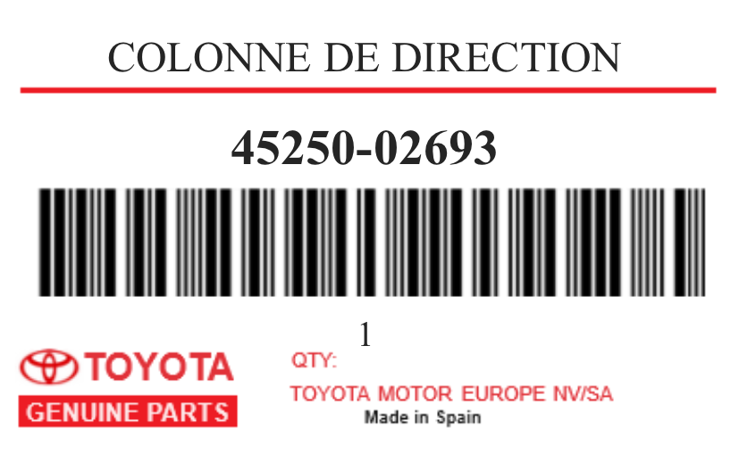 TOYOTA - 45250-02693 COLONNE DE DIRECTION
