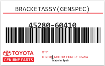 TOYOTA - 45280-60410 BRACKETASSY(GENSPEC)