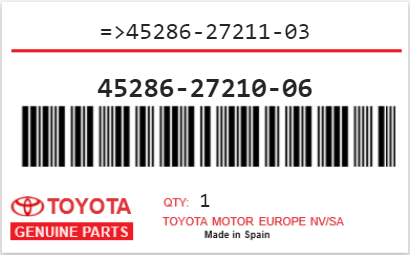 TOYOTA - 45286-27210-06 REFERENCE REMPLACEE PAR : 