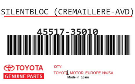 TOYOTA - 45517-35010 SILENTBLOC (cremaillere-avd)