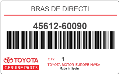TOYOTA - 45612-60090 BRAS DE DIRECTI