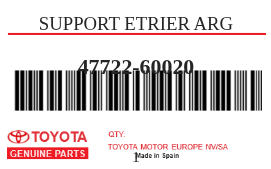TOYOTA - 47722-60020 SUPPORT ETRIER ARG