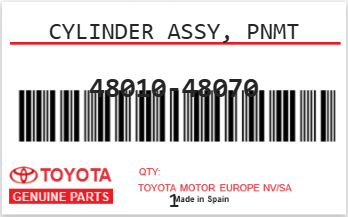 TOYOTA - 48010-48070 CYLINDER ASSY, PNMT