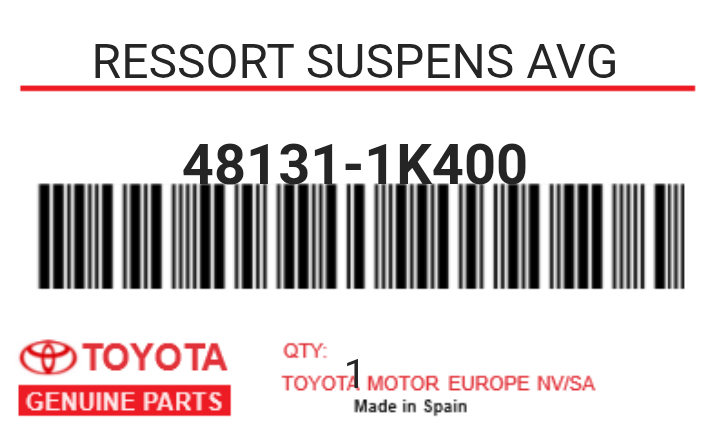 TOYOTA - 48131-1K400 RESSORT SUSPENS AVG